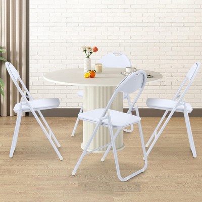 4/6 Pack Folding Chairs with Padded Seats for Outdoor & Indoor, Portable Stackable Seat with Metal Frame for Home, Office, Party