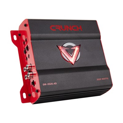 Crunch 2525W 4 Channel Subwoofer Car Audio Amplifier with Adjustable Crossovers, Bass Remote, LED VU-Meter, QTD Cooling and PWM Power Supply
