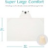 Joyfy Hooded Towel for Kids Soft 30x50in Bath Beach Towel 100% Cotton Toddler Pool Hood Absorbent Swim Wrap  White Bear  for Kids 3-10 Years - 2 of 4
