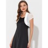 INSPIRE CHIC Women's Cap Sleeve Business Open Front Sheer Mesh Crop Bolero Shrug - 2 of 4