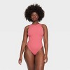 Women's Luxe Stretch High Neck Racer Thong Bodysuit - Auden™ - 4 of 4