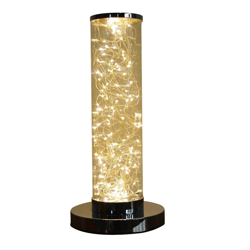 13&#34; Novelty Metal Tube Table Lamp (Includes LED Light Bulb) Silver - Ore International, 3 of 10
