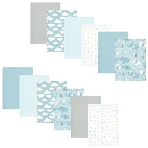 Luvable Friends Hudson Baby Flannel Burp Cloths 12pk Set - 1 of 2
