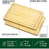 Bamboo Wood Cutting Board Chopping & Serving Board 18" x 12" XL Large - Royal Craft Wood - 2 of 4
