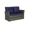Sapphtopaz Patio Furniture Set Rattan Lounge Outdoor Conversation Chairs with Rectangular Glass Table for Patio, Backyard, Terrace - 4 of 4