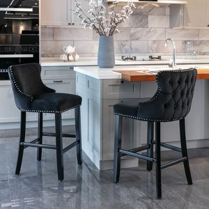 CAVINAS 26.7"Chic Bar Stools Counter Height,Set of 2/4,Wind-Back Counter Stools,Upholstered Chairs for Kitchen,Coffee&Dining Room - 1 of 4