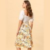 Allegra K Women's Boho Floral High Waist Split A Line Midi Skirt - 4 of 4