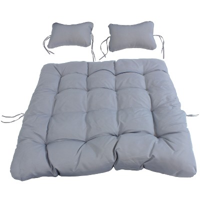 Sunnydaze Indoor/Outdoor Polyester Replacement Liza Loveseat Hanging Egg Chair Cushion with Headrest - Gray - 3pc