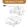 57.48" Pull-out Sofa Bed Convertible Couch 2 Seat Loveseat Sofa Modern Sleeper Sofa with Two Throw Pillows and USB Ports - Leovsnove - 3 of 4