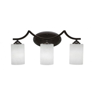 Toltec Lighting Zilo 3 - Light Vanity in  Dark Granite with 4" White Muslin Shade