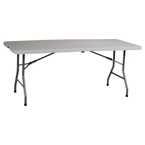 6' Folding Banquet Table Off-white - Plastic Dev Group : Target