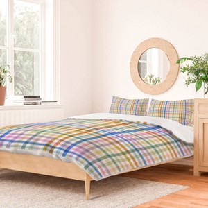 Deny Designs Marta Barragan Camarasa Rainbow Check Bliss King Duvet and Sham Set (2-3pc Set) - 1 of 4