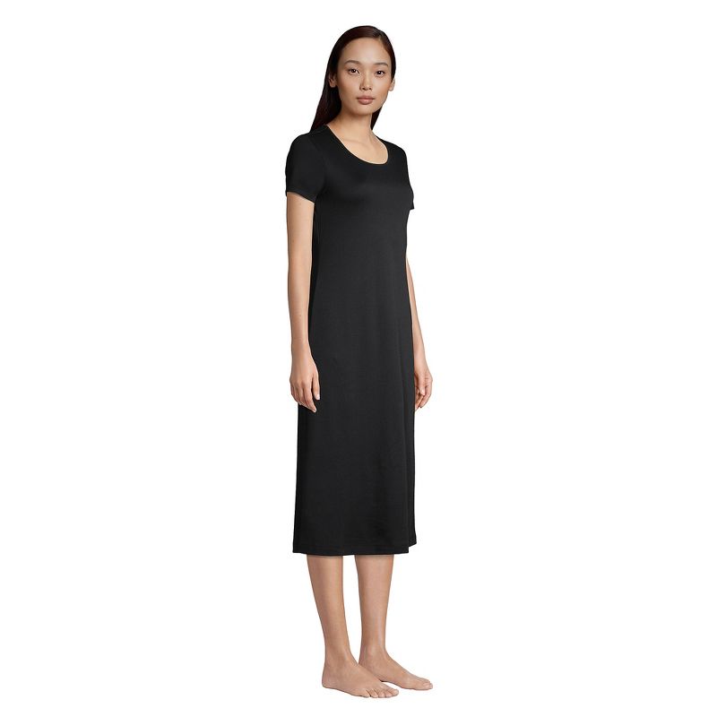 Lands' End Women's Supima Cotton Short Sleeve Midcalf Nightgown Dress, 4 of 5