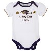 Gerber Baby Girls' Nfl Short Sleeve Bodysuits 3-pack, Baltimore