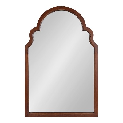 Walnut Brown Moroccan Arch Wood Vanity Mirror
