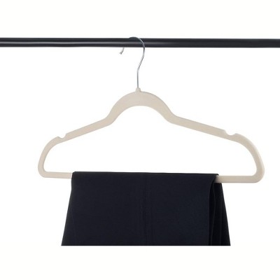 OSTO 100 Pack Premium Velvet Hangers, Non-Slip Adult Hangers with Pants Bar  and Notches, Thin Space Saving 360-Degree Swivel Hook Black