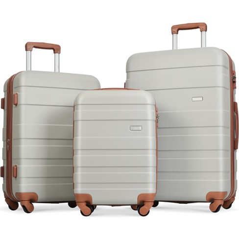 3 Pcs Hardshell Luggage Set, Abs Lightweight Spinner Suitcase With Tsa Lock  (20/24/28)-modernluxe : Target