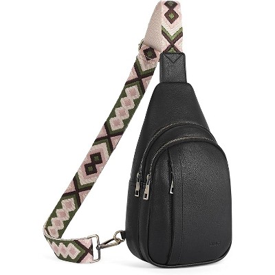 Leather Crossbody Bag for Women & Men, Adjustable Sling Backpack Purse, Multipurpose Daypack