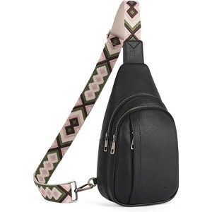 Leather Crossbody Bag for Women & Men, Adjustable Sling Backpack Purse, Multipurpose Daypack - 1 of 4