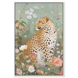 Art Remedy Leopard Spring Vintage Animal Art  Framed - 1 of 4