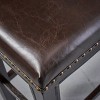 GDF Avondale Faux Leather 30" Backless Barstools with Nailhead Trim (Set of 2), Brown - 4 of 4