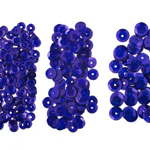 John Bead 700pcs 6/8/10mm Coblat Blue Flat Round Plastic Assorted Loose Sequins Hologram with Hole for DIY Crafts Sewing Embroidery Clothes Decoration - 1 of 4