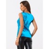 INSPIRE CHIC Women's U-Neck Stretchy Slim Fit Shiny Sparkly Metallic Tank Top - 4 of 4