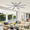 Siljoy 72-in Nickel Ceiling Fan with Nickel or oak Color Blades Ceiling Fan With Light-Remote Included - 3 of 4