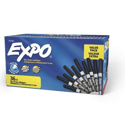 EXPO Low Odor Dry Erase Marker Fine Point Black 36/Box