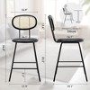 Infurnic Counter and Bar Stools, Upholstered Bar Stools Set with Durable Table Legs, for Kitchen and Dining Room, 4PCS, Black, 15.6"*16.5"*33" - 4 of 4