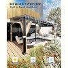 12'x16' Hardtop Gazebo with Netting & Curtains - Wall-Mounted Aluminum Pergola, Galvanized Steel Roof, Gutters - Weatherproof for Patio, Deck - 2 of 4