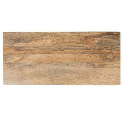 Leni Transitional Home Office Desk with Chevron Brass Inlay