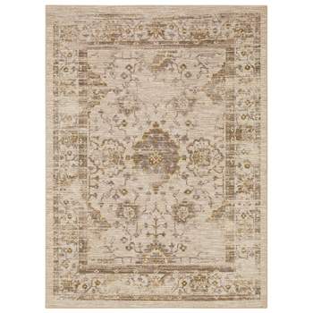2'6"x3'9" Washable Vintage Tufted Distressed Accent Rug Tan - Threshold™