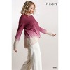 Slickblue Plus Size Long Sleeve Cotton Top, Ombre Print with Raw Hem and Front Gathering, Camel/Red, XL-2XL - 3 of 4
