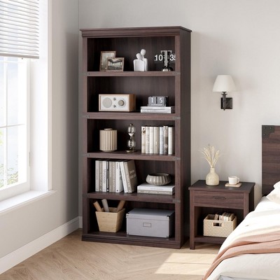 3 Tier Bookcase, Farmhouse Book Shelf with Storage