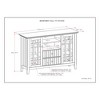 53" Solid Wood TV Stand, Tempered Glass Tall Transitional Media with Cord Management, Adjustable Shelves and Metal Glides for Living Room and Bedroom - 2 of 4