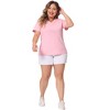 Agnes Orinda Women's Plus Size Basic Casual V Neck Short Sleeve Plain T-shirts - 3 of 4
