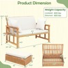 Costway Outdoor Wooden Daybed with 4-Level Backrest & Removable Cushions for Poolside - 3 of 4