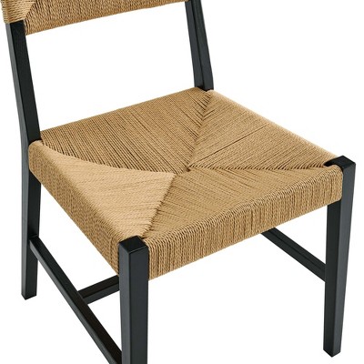 Elm Wood and Cane Black/Natural Dining Side Chair
