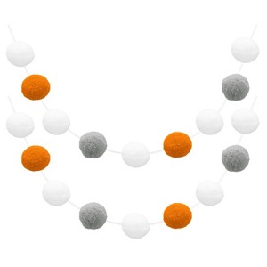Unique Bargains Colorful Felt Ball Flexible Wear-resistant Pom Pom Garland 2 Pcs - 1 of 4