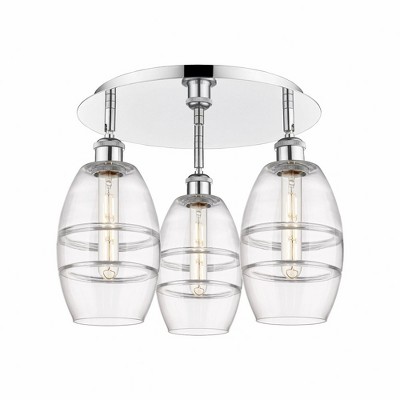 Vaz - 3 Light Flush Mount In Industrial Style-9.13 Inches Tall and 17.63 Inches Wide