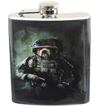 Just Funky Combat Marine Dog 7oz Flask