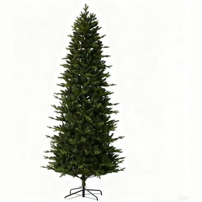 7.5 FT Pencil Christmas Tree, Prelit Skinny Xmas Tree with 350 Colorful Lights & 1573 PE Branch Tips