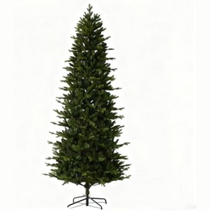 7.5 FT Pencil Christmas Tree, Prelit Skinny Xmas Tree with 350 Colorful Lights & 1573 PE Branch Tips - 1 of 4