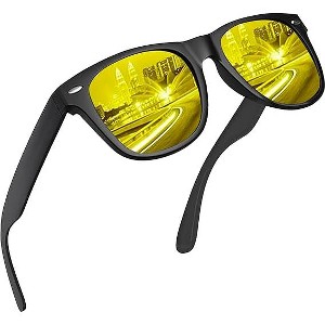 grinderPUNCH Super Dark Black Lens Men's Sunglasses Retro Classic 80's Stylish Trendy Shades (Black) - 1 of 1