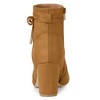 Allegra K Women's Pointed Toe Block Heel Zipper Ankle Boots - 4 of 4