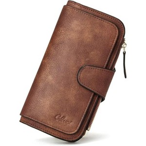 CLUCI Women Wallet Leather RFID Blocking Designer Trifold Card Holder Ladies Clutch with ID Window - 1 of 3