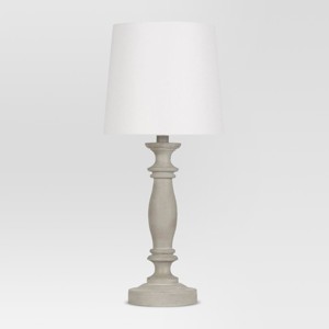 Turned Faux Wood Table Lamp Gray Lamp Only - Threshold