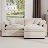 2-Seater Corduroy Mid-Century Modern L-Shaped Sofa with Footrest and Cloud-Like Comfort for Living Room - 3 of 4