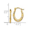 Black Bow Jewelry Textured Oval Hoops with Rhodium Accent Hearts in 14k Yellow Gold - 4 of 4